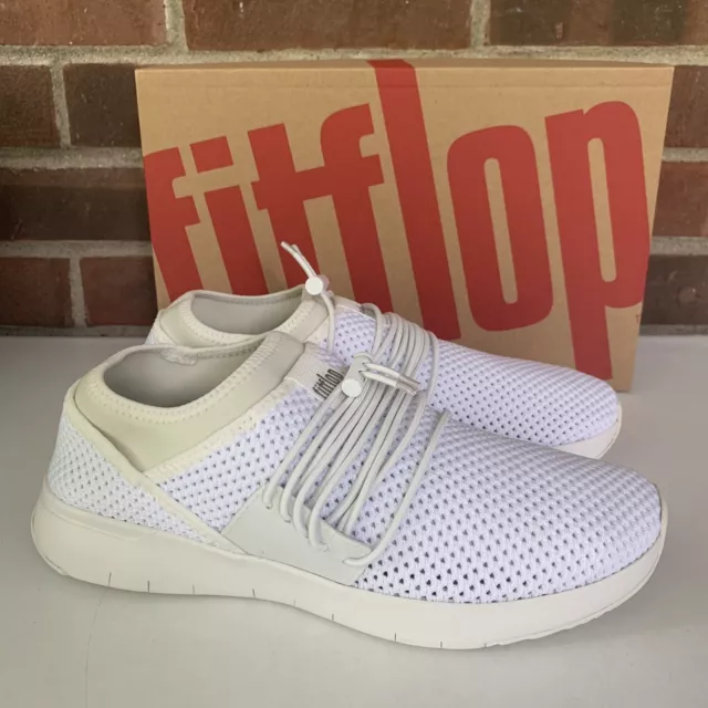 Fitflop Womens Airmesh Lace Up White Sneakers Shoes US 7.5 M