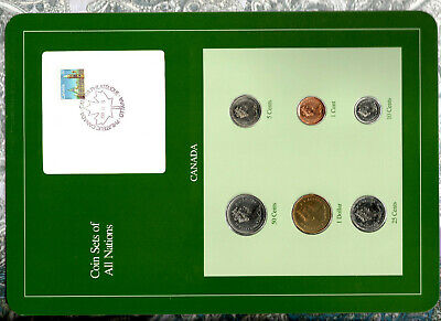 Coin Sets of All Nations Canada 1988 But 25 Cents 1986 5 cents 1987 UNC 88.11.9