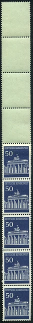 Bund Brandenburger Tor planatol 50 Pf Rollenende 5+4 türkis,  MiNr 509w