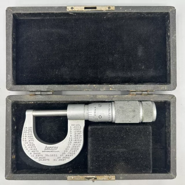 Vintage Lufkin No. 1651 0-1” Outside Micrometer