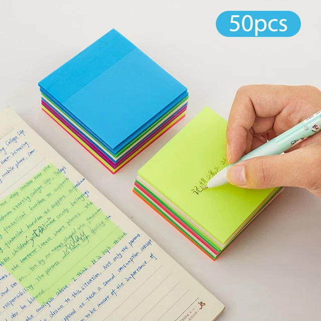 Color Transparency Sticky Note Pads Waterproof Self-Adhesive Memo Notepad;