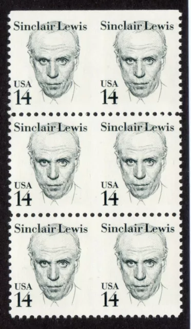 1985 US SC 1856c 14c Sinclair Lewis EFO Misperf Perf Omitted Error - MNH