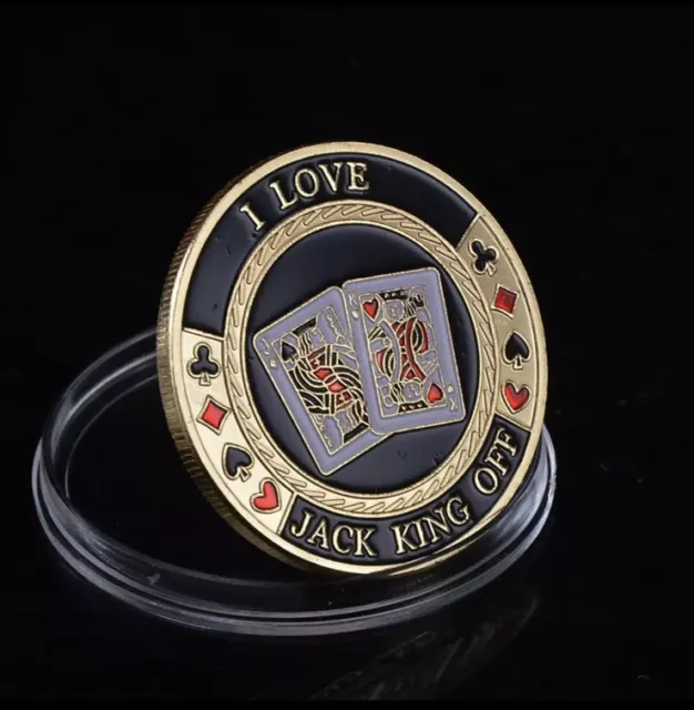 Jack King Off Poker Card Guard Hand Protector Casino Token Lucky Coin