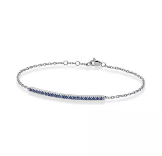 PHBZ9561.020 Bracelet Paddle Tennis en or Blanc Et Saphirs Bleu