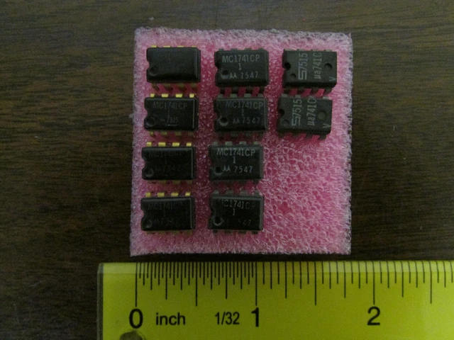 10 Vintage 8-Pin DIP Op-Amp IC's Motorola and S 741 Operational Amplifier