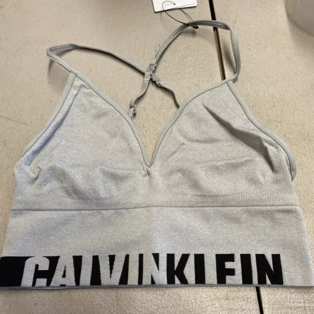 Calvin Klein CK One Glitter Mesh Unlined Bralette Bra Women's Size MEDIUM  New