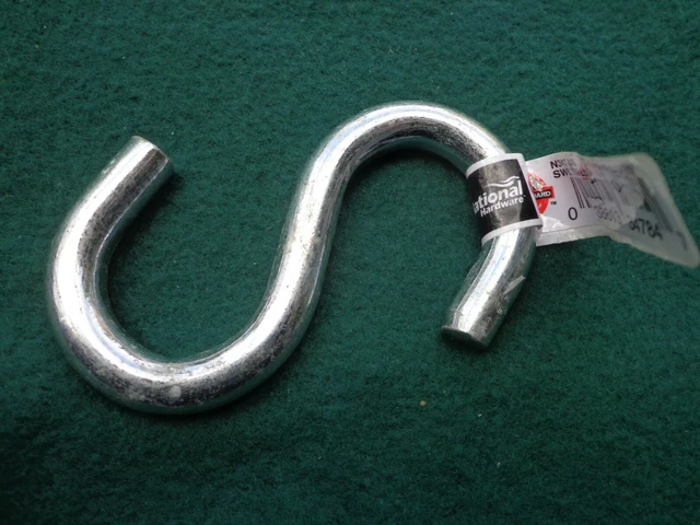 National 3-1/2 In. Zinc Heavy Open S Hook N347849   180 lb.