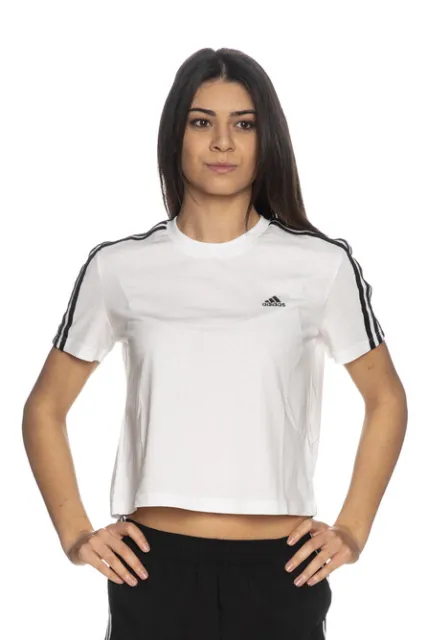 T shirt donna ragazza bambina Adidas bianco nero tuta maglietta manica corta
