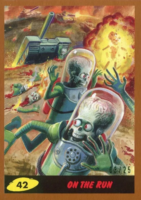 Mars Attacks The Revenge Bronze [25] Base Card #42 On the Run