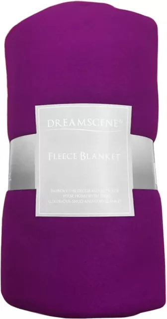 Dreamscene Wholesale Plain Fleece Blanket Bulk Warm Sofa Throw Over Purple