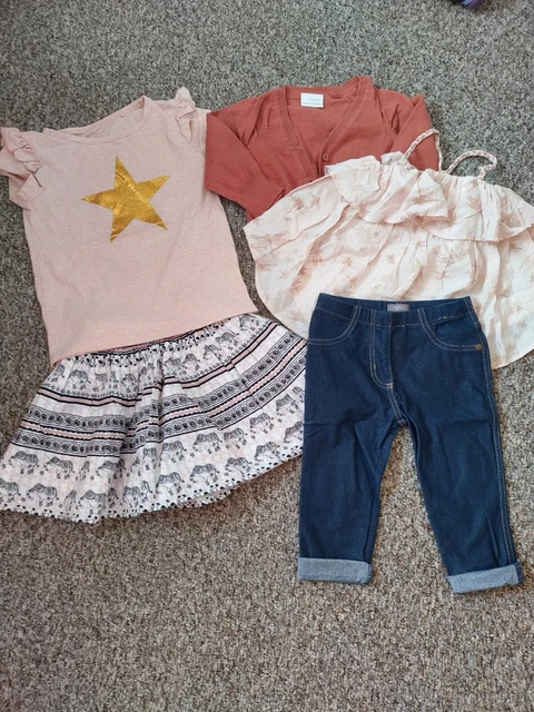 Girls Summer Outfits Bundle Tops,Skirt, Leggings,Cardi Next,TU 2-3 Years