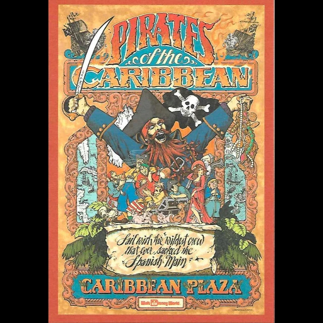 Pirates of the Caribbean Poster Postcard Walt Disney World Magic Kingdom Adv