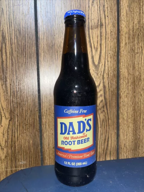 Full 12 Oz. Dads Root Beer Soda Bottle, Refund Bottle