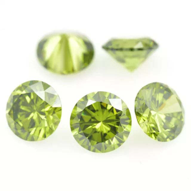 50pcs 3.0mm Olive Green Round Loose Cubic zirconia 5A CZ Stone For Diy jewelry