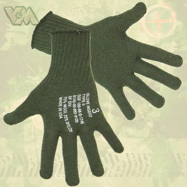 Original Us Armee Handschuhe Fingerhandschuhe Kälteschutz Winter Wolle Oliv Usa
