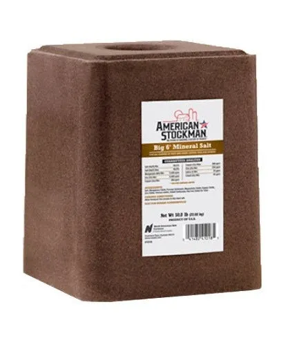 American Stockman 2274742 Big 6 Trace Mineral Block Ag Salt, 50-Lbs. - Qty 1