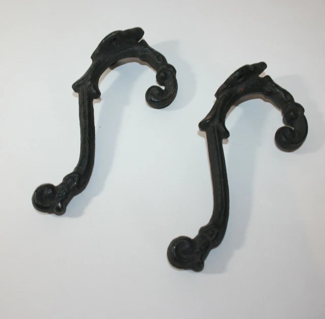 Vintage Cast Iron Wall Hooks Set of 2