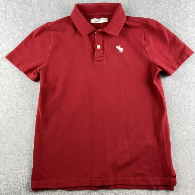 Abercrombie Polo Shirt Kids 11/12 Red Short Sleeve Embroidered Logo School Wear