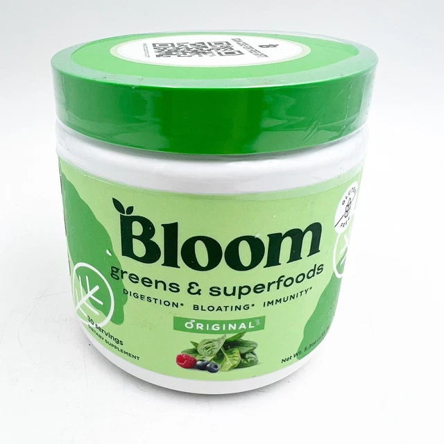 BLOOM NUTRITION SUPERFOOD Super Greens Powder Original 30 Servings Exp