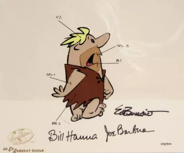 Hanna-Barbera, The Flintstones - Barney Model Sheet, Hand-Painted Cel, signed by