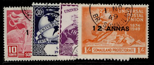 SOMALILAND PROTECTORATE GVI SG121-124, anniversary of UPU set FINE USED. Cat £11
