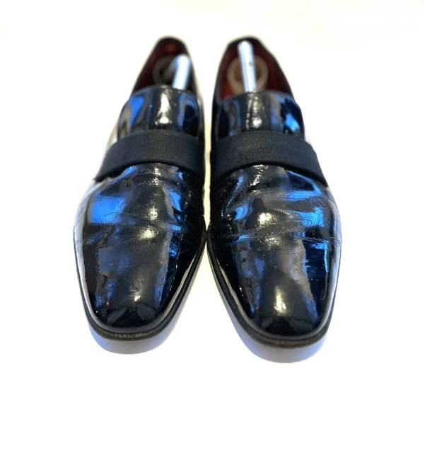 VINTAGE CROCKETT Jones Black Patent Opera Pumps Slip On Loafers UK 9 E 99.99 PicClick UK