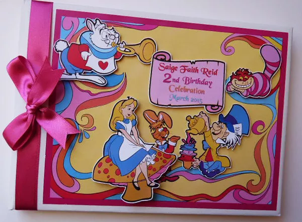 Alice In Wonderland/Girl /First/1St Birthday Guest Book Any Design