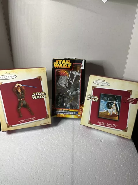 Hallmark Ornament Star Wars Theater One-Sheet Anakin 5-piece Mini Set - Lot of 3