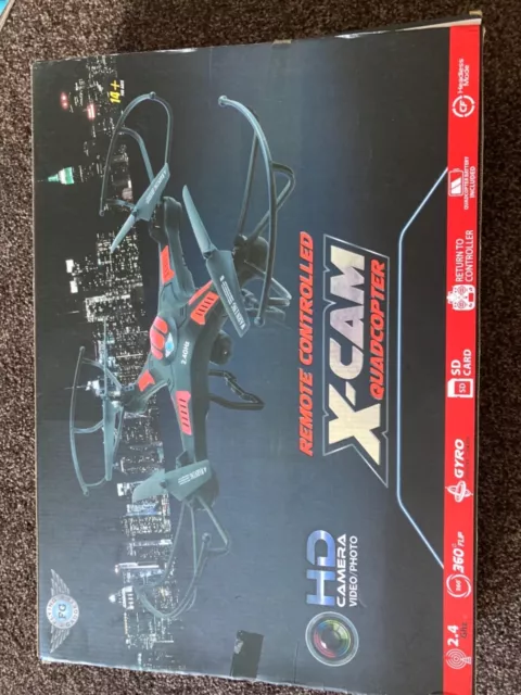 Remote Controlled X-Cam Quadcopter boxed with spare blades/charger lead vgc