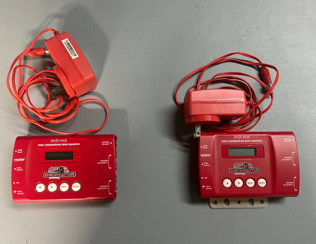 2 Used Decimator MD-HX Miniature HDMI/SDI Cross Converter with Scaling and Frame 2 Used Decimator MD-HX Miniature HDMI/SDI Cross Converter with Scaling and Frame