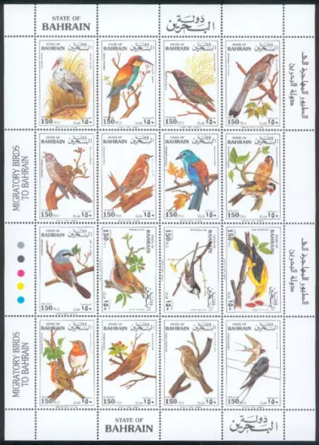 Bahrain 1992 ** Mi.451/66 Klbg. Vögel Birds Oiseaux