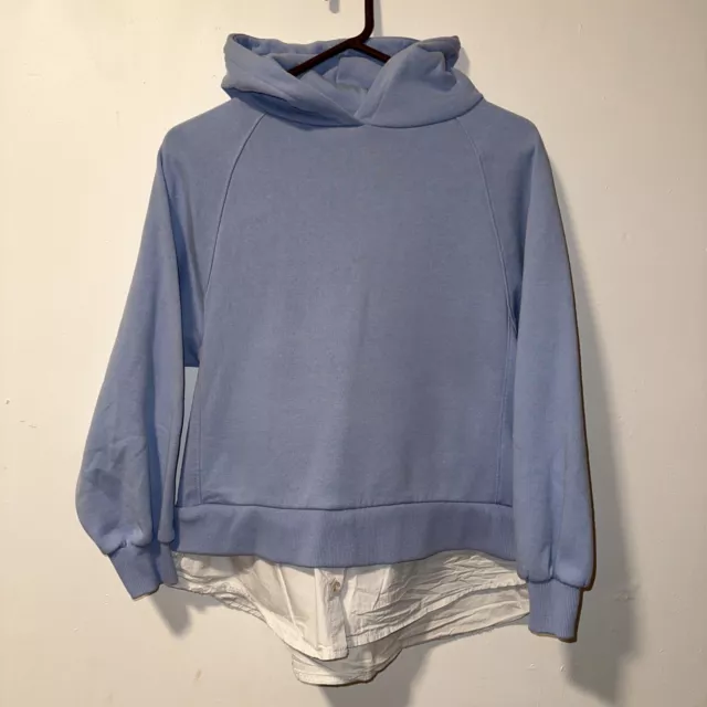 Zara Girls Hoodie/Dress Shirt Combo - Blue Size 11-12