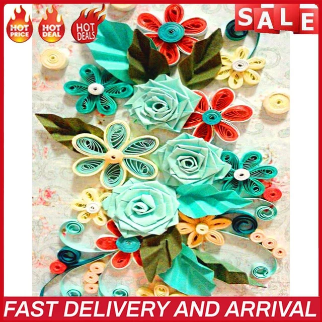 Oil Paint By Numbers Paper Flower Frameless Picture Craft Kit for Living Room