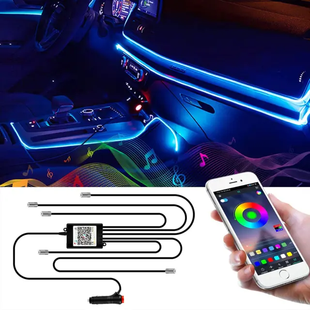 - Striscia LED RGB per Interni Auto, 6 M, per Auto, Con App