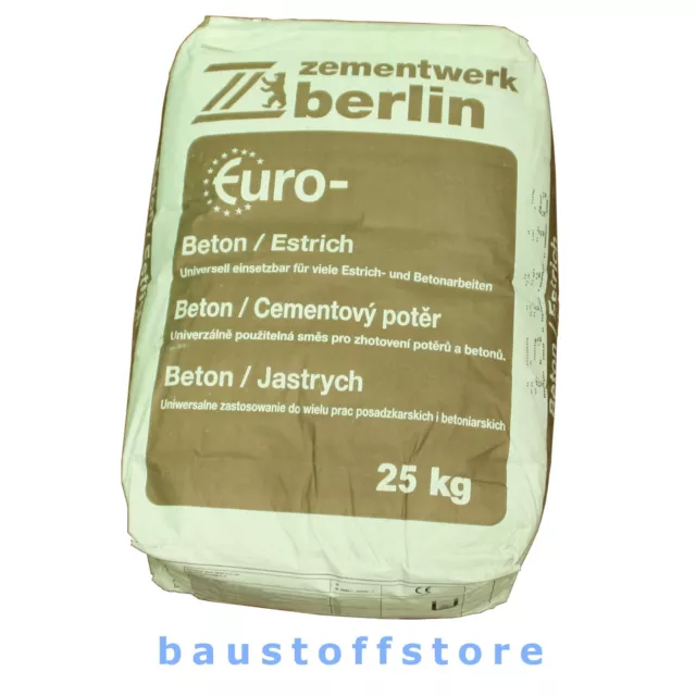 (0,60 €/kg) 25kg Sack Estrich Beton Mörtel Zement Putz Mauern 2