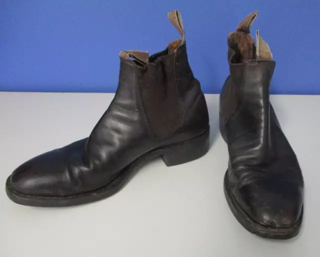 Men's Vintage RM Williams Brown Leather Boots Size 7.5 G CF Soft Leather Oz Made