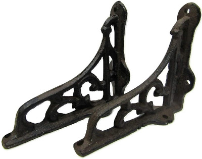 New Set of 2 Cast Iron Shelf Brackets Very Small 3.5" x 4" Antique-Style Rustic