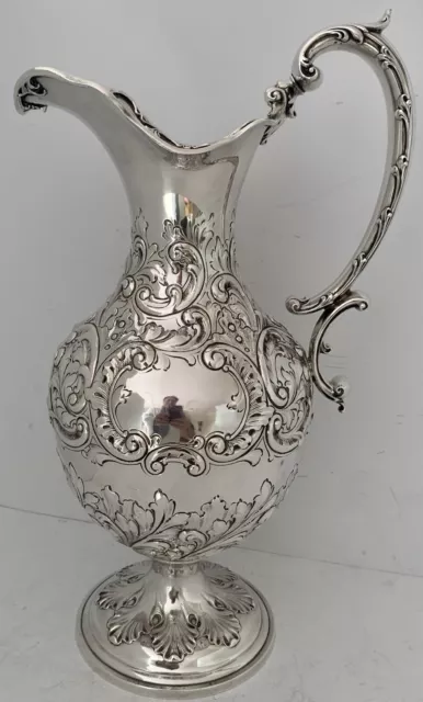 Gorgeous Very Large Howard  Company Hand Chased Repousse Ewer Water Pitcher 1902