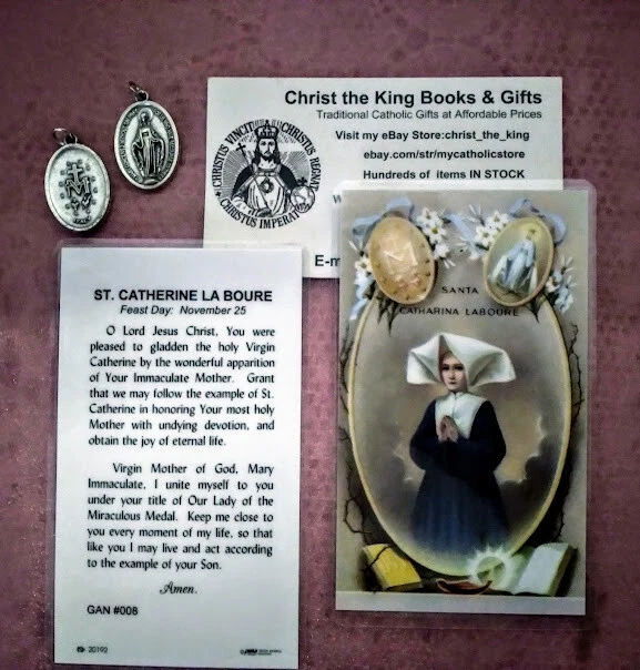 SAINT CATHERINE LABOURE Prayer Card Chose For A Wonderful Task By SAINT CATHERINE LABOURE Prayer Card Chose For A Wonderful Task By
