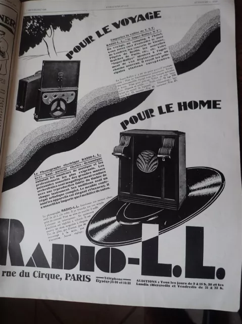RADIO LL TSF Super Rally #4 & Phonograph Advertising Paper ILLUSTRATION 1929
