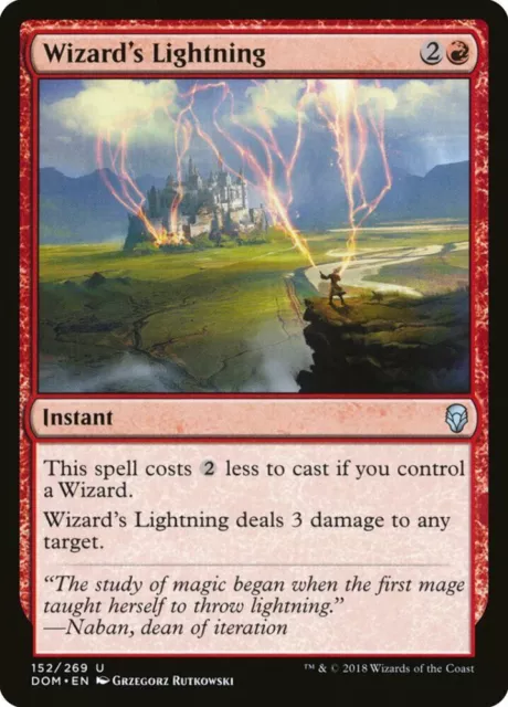 MTG - Wizard's Lightning (DOM) FOIL