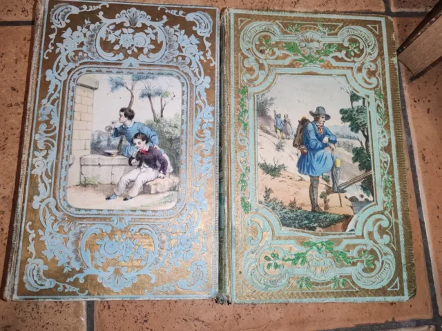 Lot De Cartonnages Romantiques, Livres De Prix Anciens XIXème