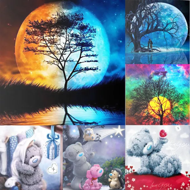 DIY 5D Diamond Painting Embroidery Cross Craft Stitch Art Kit Scenery Animal UK