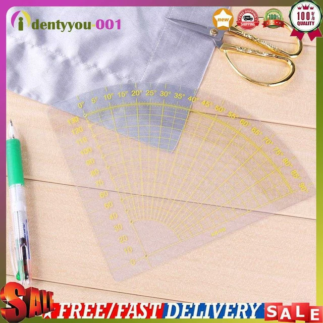 Ventilador Forma Pie Costura Gobernante Edredones Patchwork Scrapbook Hágalo usted mismo Herramientas de costura