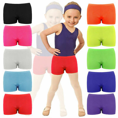 Bambini Neon Lycra Stretch Hot Pants/pantaloncini Danza 5 - 13 anni