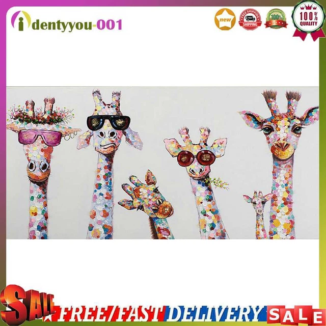 Kits de pintura al óleo de jirafas por números hágalo usted mismo pintado a mano sobre lienzo pared imagen artística