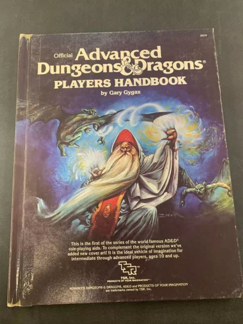 Players Handbook Advanced Dungeons & Dragons 1978 TSR Gary Gygax Book AD&D