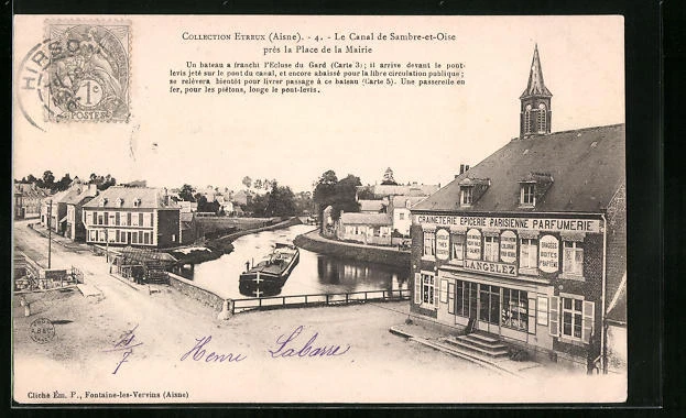 CPA Étreux, Le Canal de Sambre-et-Oise near the Place de la Mairie