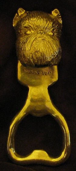 BRUSSELS GRIFFON, cropped ears, Bottle Opener in Bronze