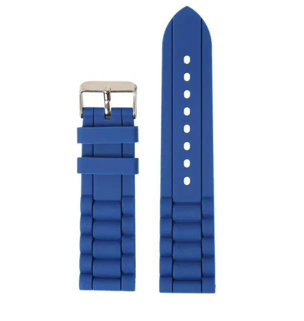 20mm 22mm 24mm Bleu Silicone Caoutchouc Plongeur Bracelet de Montre Épais...